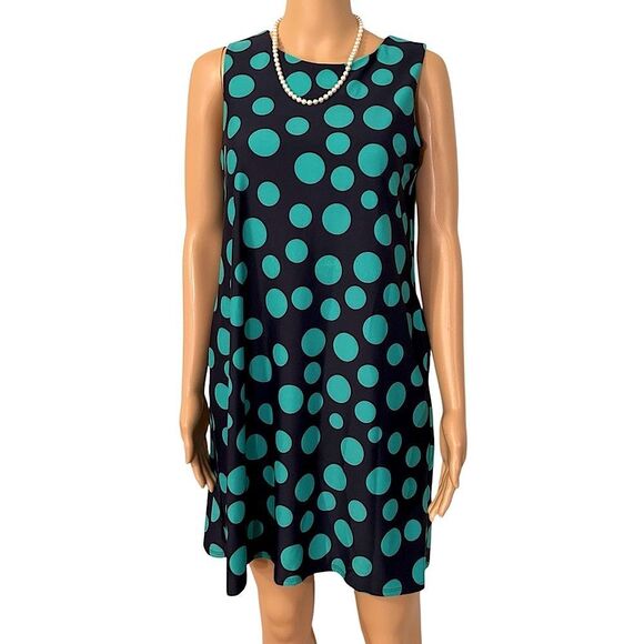 Jude Connally Women’s Size Small Stretchy Sleeveless Polka Dot Dress, Pockets - Picture 2 of 14